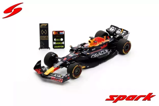 Spark Red Bull F1 Rb19 Team Oracle Red Bull Racing N 1 World Champion 2nd Sprint Race Qatar Gp With Pit Board 2023 Max Verstappen 1:43 S8919