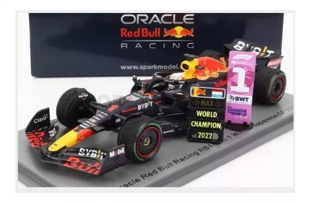 Spark Red Bull F1 Rb18 Team Oracle Red Bull Racing N 1 Winner Japan Gp With Pit Board World Champion 2022 Max Verstappen 1:43 S8551