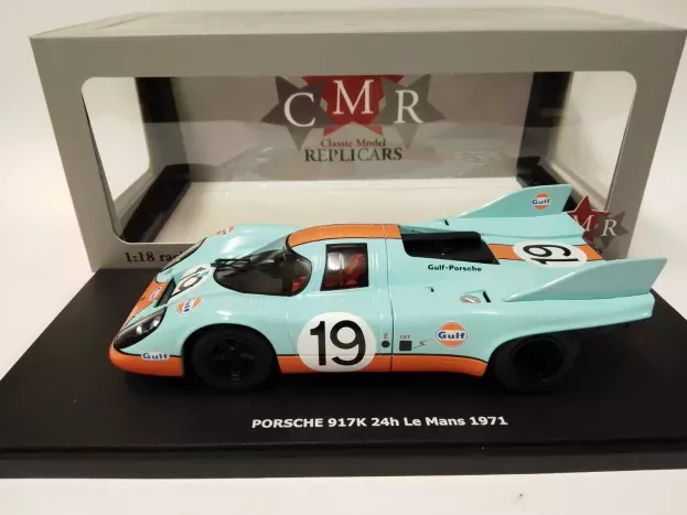 CMR Porsche 917k 4.9l Team John Wyer Automotive Engineering Ltd. Gulf N 19 2nd 24h Le Mans 1971 Herbert Muller Richard Attwood 1:18 CMR136