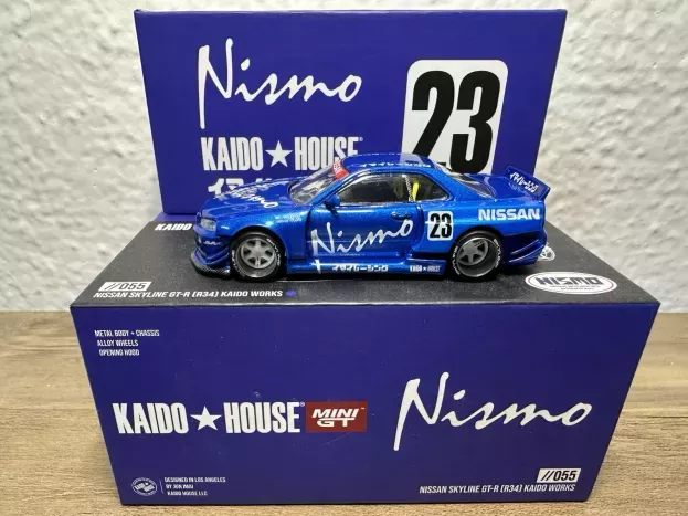 Mini-GT Nissan Skyline Gt-r r34 N 23 Kaido Works V3 2007 1:64 KHMG055