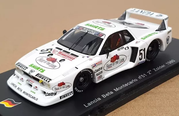 Spark Lancia Beta Montecarlo Fruit Of The Loom N 51 2nd Drm Touring Zolder 1980 H.heyer 1:43 SG020