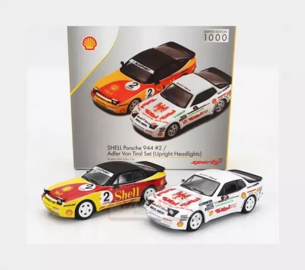 Spark Porsche Set 2x 944 Shell N 2 Racing + 944 N 0 Racing Turbo Cup 1989 1:64 YCOMBO64003