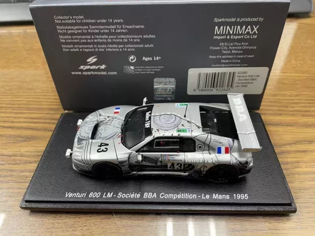 Spark Venturi 600lm N 43 24h Le Mans 1995 L.lecuyer E.clerico B.chauvin 1:43 S2262