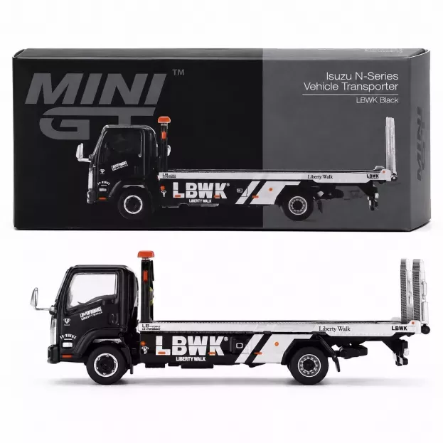 Mini-GT Isuzu N-series Elf Truck Lbwk 1993 Soccorso Stradale Carro Attrezzi Wrecker Road Service Car Transporter 1:64 MGT00292-R