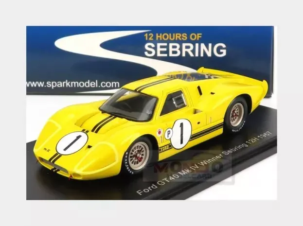 Spark Ford Gt40 Mkiv 7.0l V8 Team Ford Motor Company N 1 Winner 12h Sebring 1967 M.andretti B.mclaren 1:43 43SE67