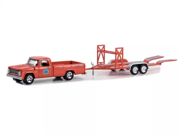 Greenlight Dodge D-100 Pick-up 1967 With Trailer Car Transporter 1:64 32290A