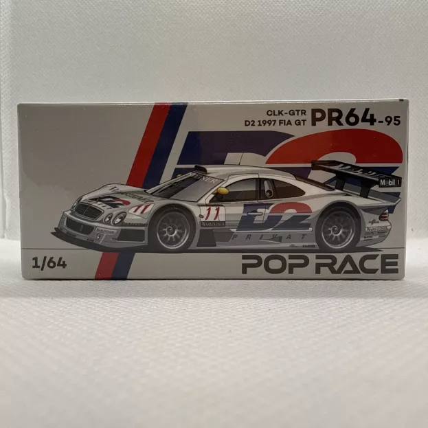 Pop Race Mercedes Clk-class Gtr 6.0l V12 Team Mercedes Amg N 11 Fia Gt Season 1997 Bernd Schneider Alexander Wurz 1:64 PR640095