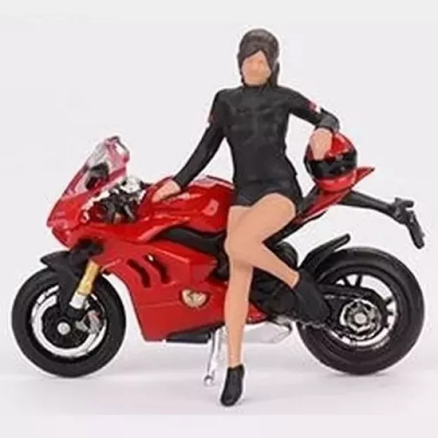 Mini GT Ducati Panigale V4 With Girl Figure 2018 Motorcycle 1:64 MGT00682