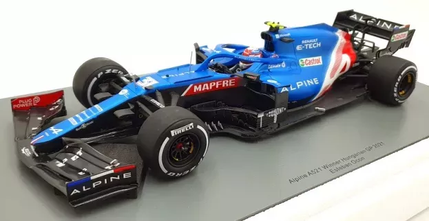 Spark Alpine F1 A521 Renault E-tech 20b Team Alpine N 31 Winner Hungary Gp 2021 Esteban Ocon With Pit Board 1:18 18S600