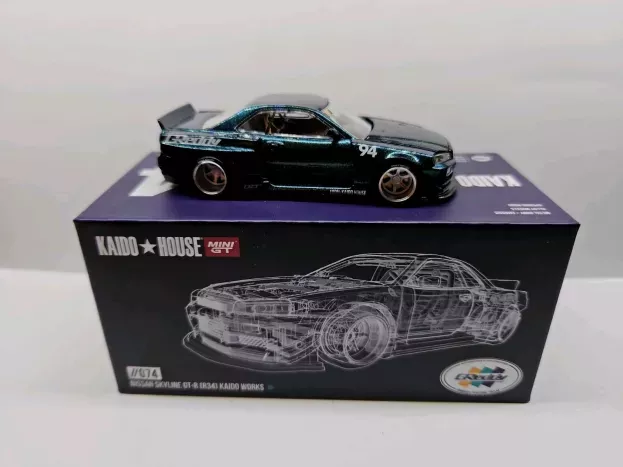 Mini-GT Nissan Skyline Gt-r r34 N 94 Kaido Works Greddy V1 Coupe 2007 1:64 KHMG074