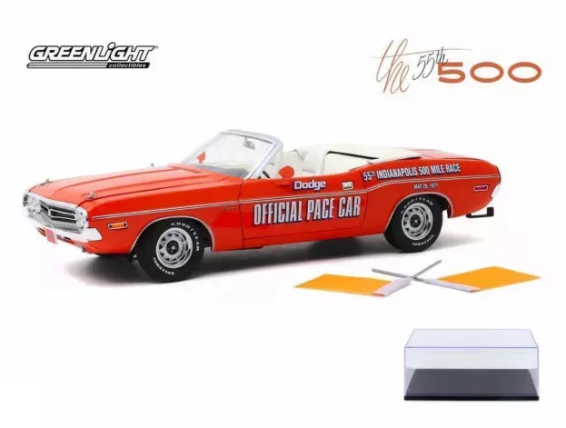 Greenlight Dodge Challenger Cabriolet Offical Pace Car 55th Indianapolis 500 Mile Race 1971 1:18 13569