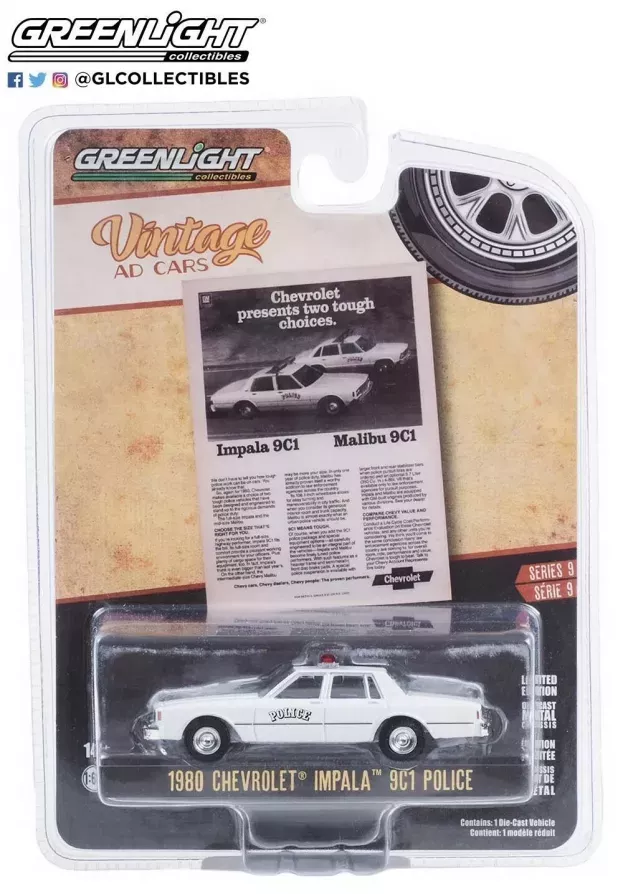 Greenlight Chevrolet Impala 9c1 Police 1980 1:64 39130E