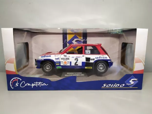 Solido Renault R5 Turbo night Version N 2 Rally Antibes 1983 A.therier O.vial 1:18 1801310