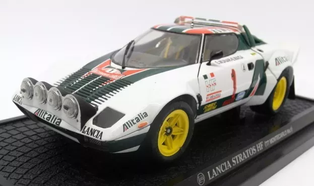 Kyosho Lancia Stratos Hf Alitalia night Version N 1 Winner Rally Montecarlo 1977 Sandro Munari Silvio Maiga 1:18 08132A