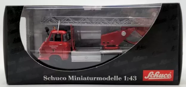 Schuco Hanomag Garant Fire Engine With Scala Fw Drehleiter 1:43 3241