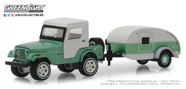 Greenlight Jeep Cj-5 With Trailer 1972 1:64 32160B