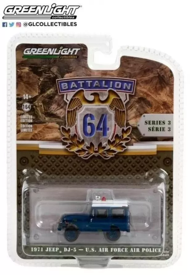 Greenlight Jeep Dj-5 U.s. Air Force Police 1971 1:64 61030D