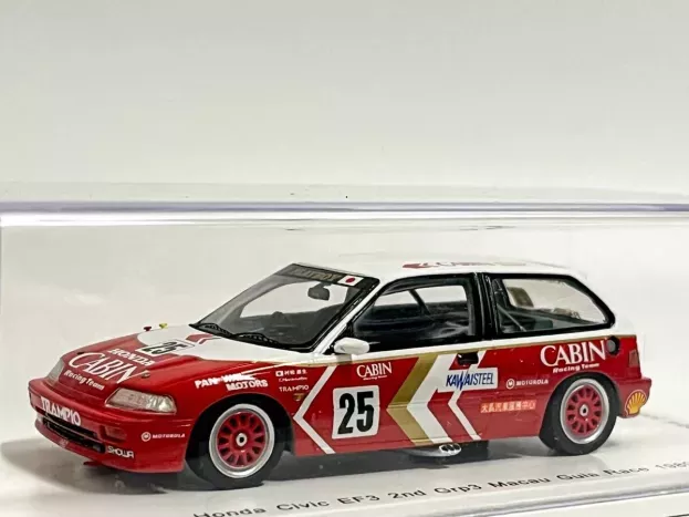Spark Honda Civic Ef3 N 25 2nd Grp3 Macau Guia Race1989 Yasuo Muramatsu 1:43 SA127