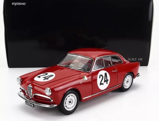 Kyosho Alfa Romeo Giulietta Sv Sprint Veloce N 24 Targa Florio 1958 N.todaro R.barbato 1:18 08957B