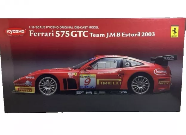 Kyosho Ferrari 575 Gtc Team J.m.b. N 9 Estoril 2003 Ph.peter F.babini 1:18 08393B