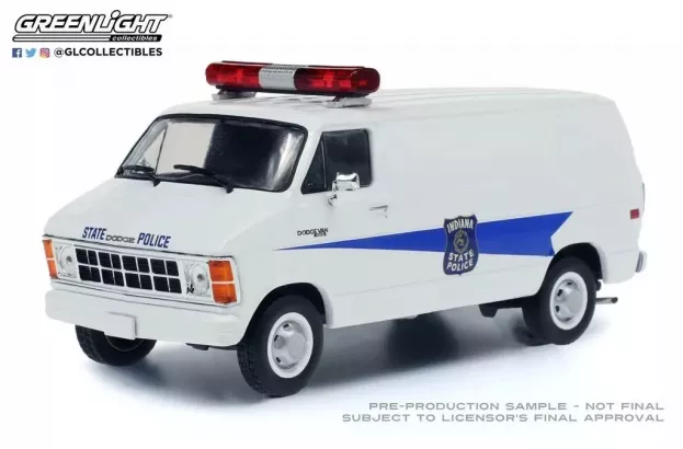 Greenlight Dodge Ram B250 Van Indiana State Police 1980 1:43 86599