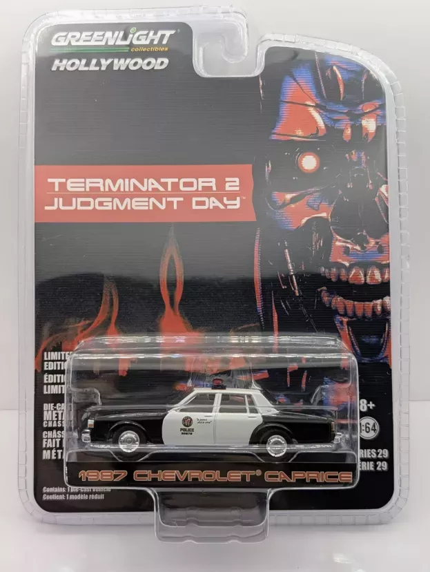Greenlight Chevrolet Caprice Police 1987 Terminator 2 Movie 1991 The Judgment Day Il Giorno Del Giudizio 1:64 44890F