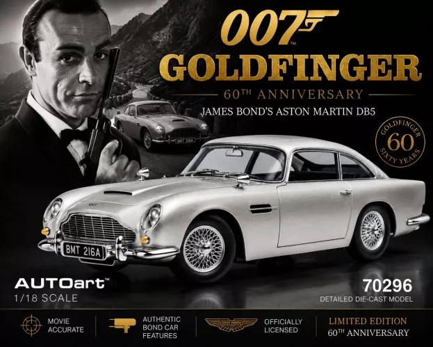 AUTOart Aston Martin Db5 1964 007 James Bond Goldfinger Missione Goldfinger With Weapons 1:18 70296