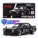 POP RACE 1:64 Nissan Skyline GT-R V8 Drift Hakosuka Black PR640097 w/ Stand
