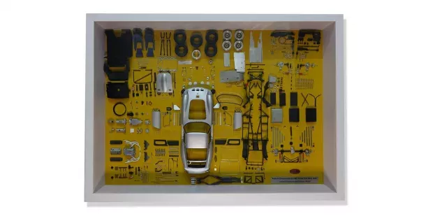 CMC Model Art Ferrari 250 GTO silver parts display board 1:18 A-025