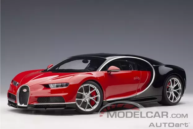 AUTOart Bugatti Chiron Italian Red Nocturne Black 2017 1:18 12113
