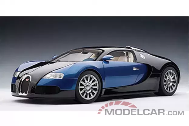 AUTOart Bugatti Veyron 16.4 Production Car Black Blue Metallic 1:12 12532