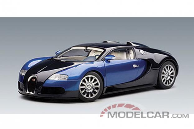 AUTOart Bugatti Veyron 16.4 Production Car Black Blue Metallic 70907