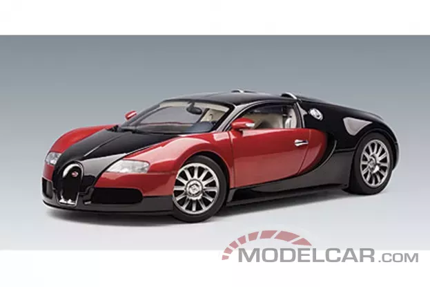 AUTOart Bugatti Veyron 16.4 Production Car Black Red 1:18 70906