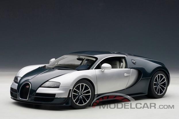 AUTOart Bugatti Veyron Super Sport Dark Blue with Silver White Doors 70939