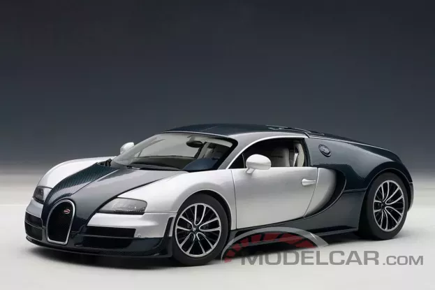 AUTOart Bugatti Veyron Super Sport Dark Blue with Silver White Doors 1:18 70939
