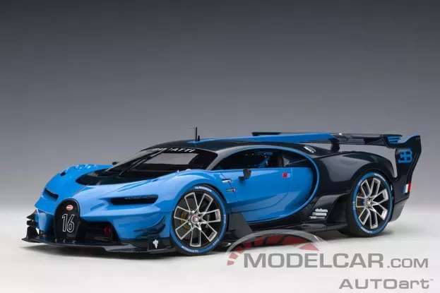 AUTOart Bugatti Vision GT Bugatti Light Blue Racing Blue Carbon 1:18 70986