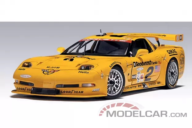 AUTOart Chevrolet Corvette C5-R 2001 Winner GT2 Class Rolex 24 Daytona 2 R. Fellows C. Kneifel J.O Connell F.Freon 1:18 80106