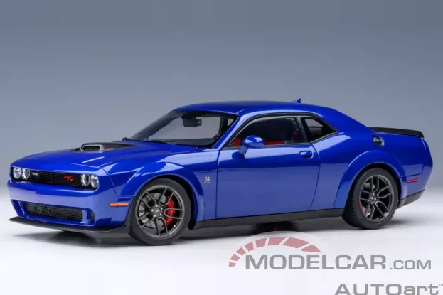 AUTOart Dodge Challenger R T Scat Pack Shaker Widebody 2022 Indigo Blue 1:18 71772