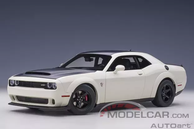 AUTOart Dodge Challenger SRT Demon Knuckle White with Satin Black graphic package 1:18 71746