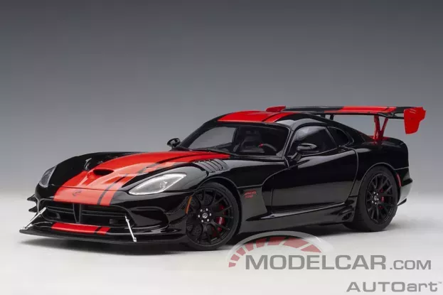 AUTOart Dodge Viper 1:28 Edition ACR VX 2017 Venom Black with Red Stripes 71732