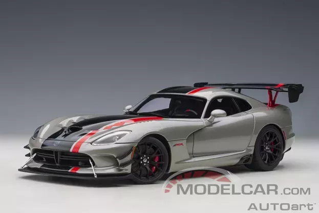 AUTOart Dodge Viper ACR VX 2017 Billet Silver Metallic with Black Stripes 1:18 71733