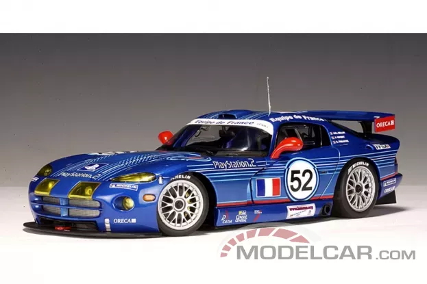 AUTOart Dodge Viper GTS-R SR I 2002 Lm Gts France 24 HRS Oreca Team 52 J.Ph.Belloc J.Cochet B.Treluyer 1:18 80222