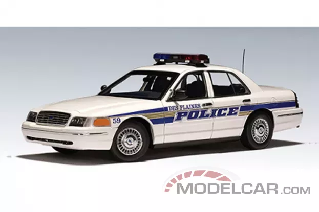 AUTOart Ford Crown Victoria EN114 Police Car Des Plaines 1998 1:18 72702