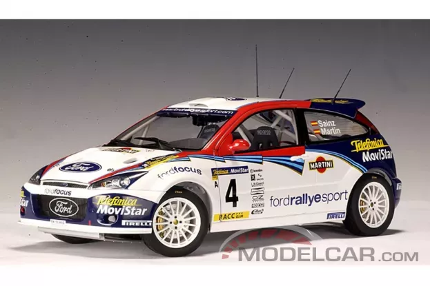AUTOart Ford Focus WRC 2002 C.Sainz L.Martin 4 Rally Catalunya 1:18 80211