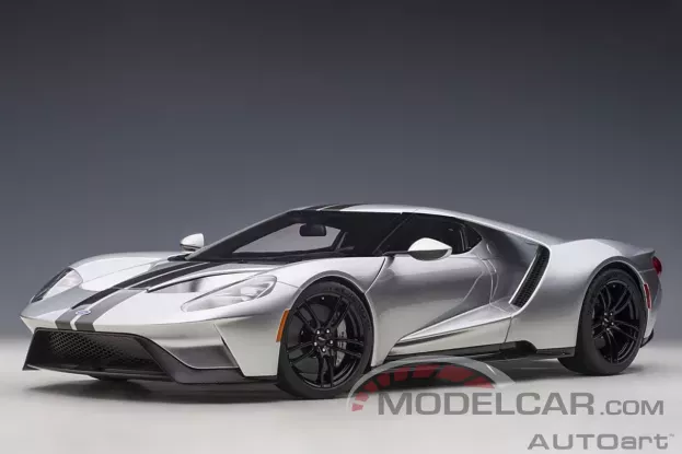 AUTOart Ford GT 2017 Ingot Silver with Black stripes 1:12 12108