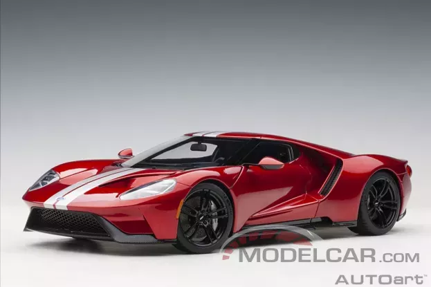 AUTOart Ford GT 2017 Liquid Red with Silver Stripes 1:18 72943