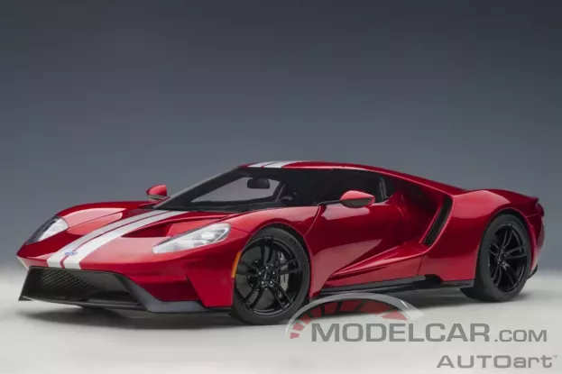AUTOart Ford GT 2017 Liquid Red with Silver stripes 1:18 12106