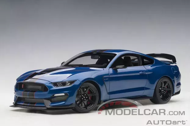 AUTOart Ford Mustang 6 Shelby GT-350R Lightning Blue with Black Stripes 1:18 72933