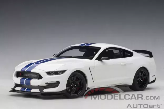 AUTOart Ford Mustang 6 Shelby GT-350R Oxford White with Lightning Blue Stripes 1:18 72931