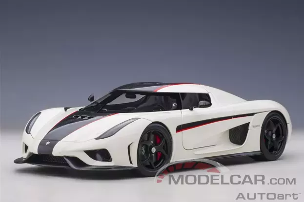 AUTOart Koenigsegg Regera Arctic White Carbon with Red accents 1:18 79027